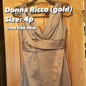 Gold V Neck Dress